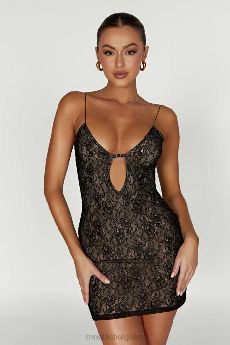 Juliet kanten mini-jurkje Meshki zwart N4JN342 kleding
