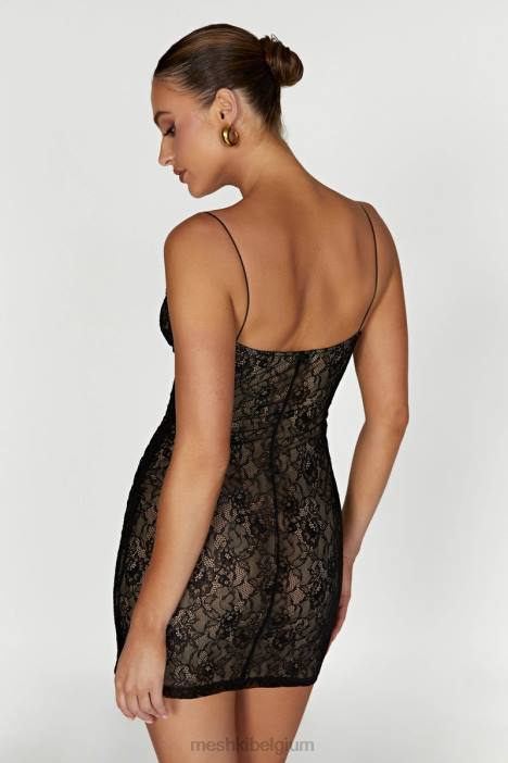 Juliet kanten mini-jurkje Meshki zwart N4JN342 kleding