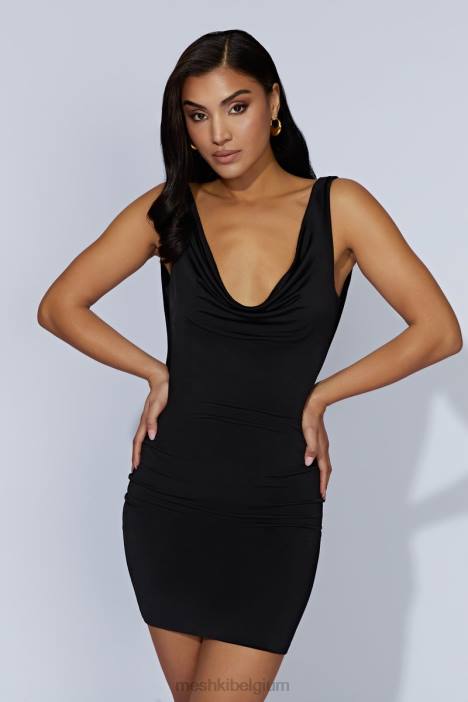 Juliette mini-jurk met kap Meshki zwart N4JN562 kleding