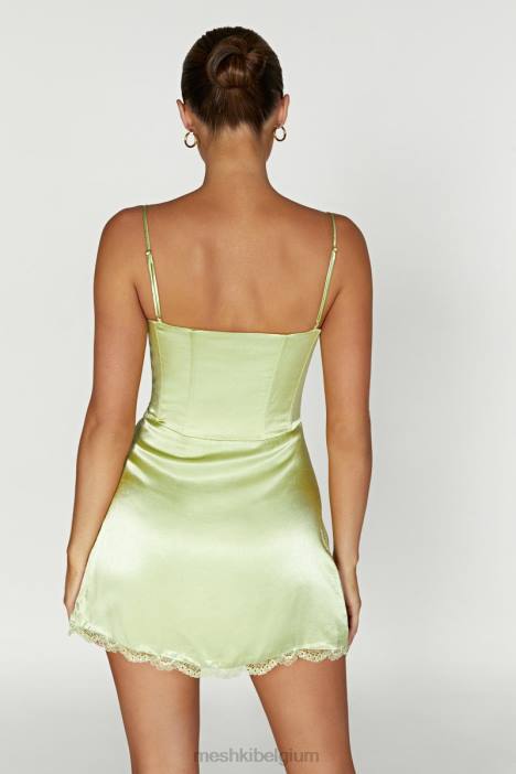 Kalila korset mini-jurk Meshki pistache groen N4JN561 kleding