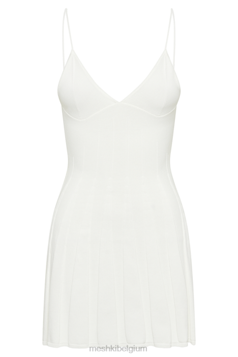 Kendra ribgebreide mini-jurk Meshki wit N4JN69 kleding