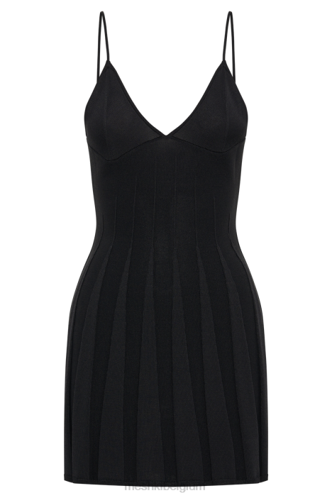 Kendra ribgebreide mini-jurk Meshki zwart N4JN77 kleding