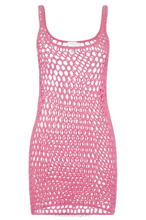 Maris gehaakte mini-jurk Meshki roze N4JN733 kleding