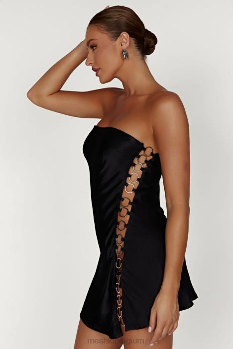 Maura mini-jurk met ring Meshki zwart N4JN745 kleding