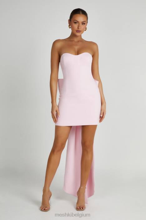 Meredith strapless mini-jurk met strik Meshki roze blos N4JN112 kleding