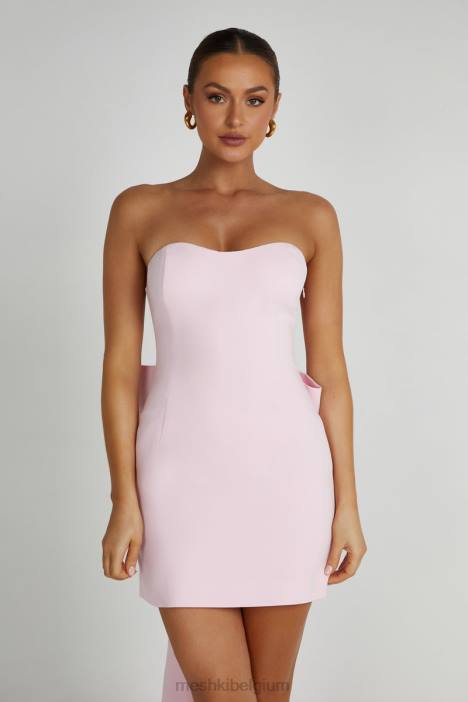 Meredith strapless mini-jurk met strik Meshki roze blos N4JN112 kleding
