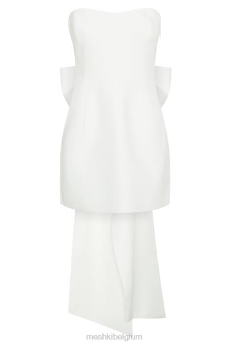 Meredith strapless mini-jurk met strik Meshki wit N4JN10 kleding