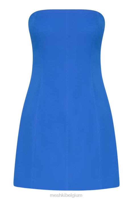 Mini-jurk van maci-crêpe Meshki kobalt blauw N4JN174 kleding