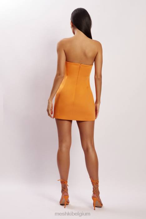 Mini-jurk van maci-crêpe Meshki mandarijn N4JN223 kleding