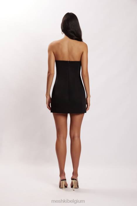 Mini-jurk van maci-crêpe Meshki zwart N4JN160 kleding