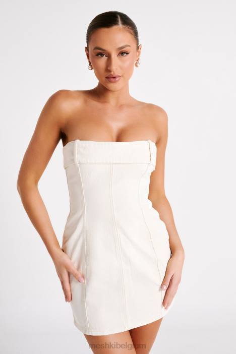 Mini-jurk van teddi-denim Meshki ecru N4JN105 kleding