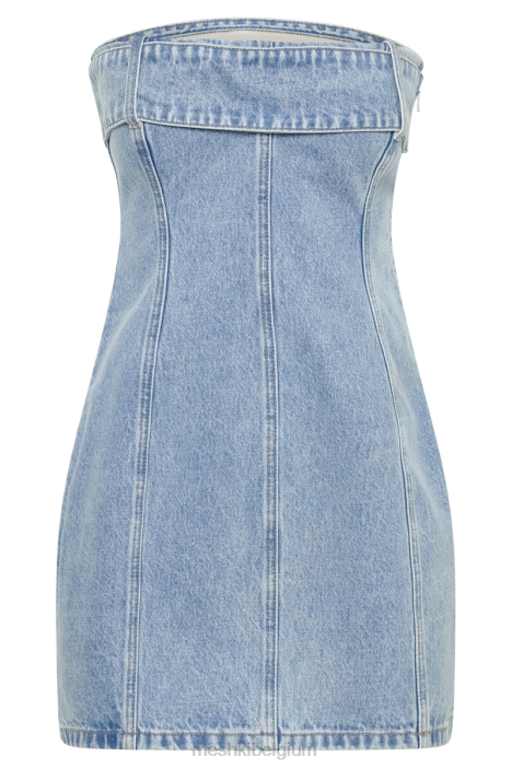 Mini-jurk van teddi-denim Meshki midden blauw N4JN163 kleding