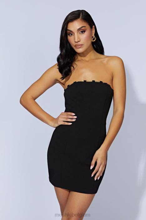 Mini-jurkje met noelle-ketting Meshki zwart N4JN602 kleding