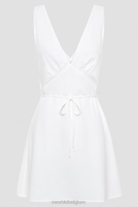 Nesa linnen mini-jurk Meshki wit N4JN339 kleding