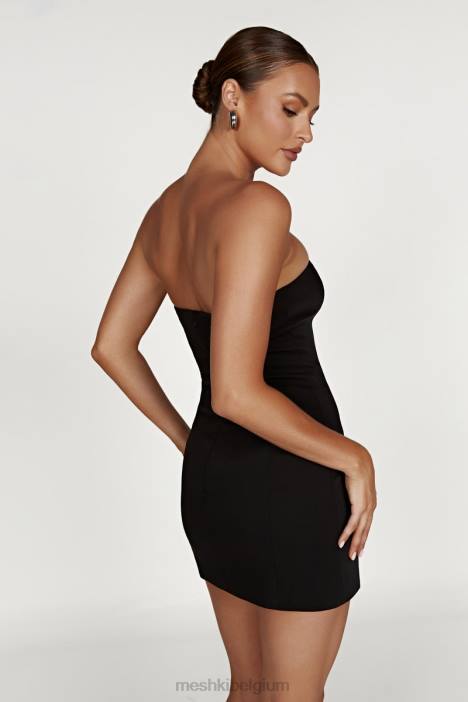 Ornella mini-jurk met haak en oog Meshki zwart N4JN742 kleding