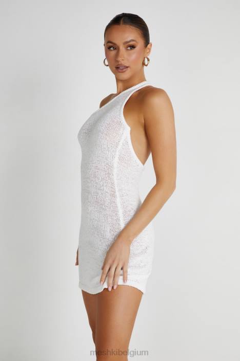 Paisley gebreide mini-jurk Meshki wit N4JN132 kleding
