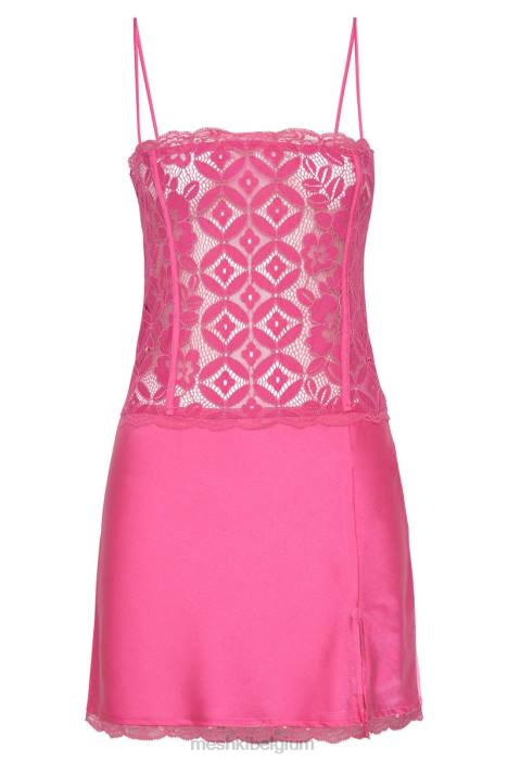 Quincy kanten mini-jurkje Meshki kauwgom roze N4JN654 kleding