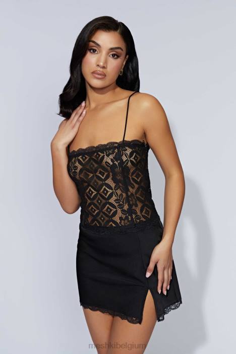 Quincy kanten mini-jurkje Meshki zwart N4JN643 kleding