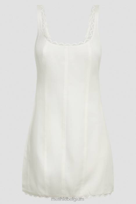 Roze katoenen korset mini-jurk Meshki wit N4JN243 kleding