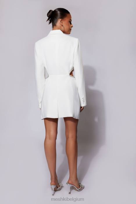 Shyann blazerjurk met uitgesneden diamanten Meshki wit N4JN536 kleding