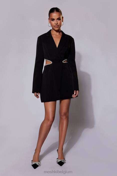 Shyann blazerjurk met uitgesneden diamanten Meshki zwart N4JN384 kleding