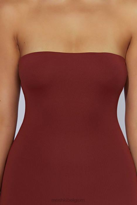 Stella strapless mini-jurkje Meshki kersen chocolade N4JN685 kleding