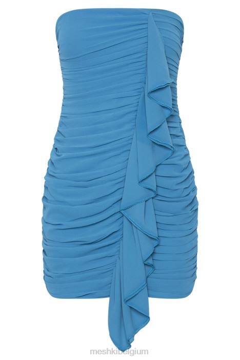 Suzanna mini-jurk met ruches Meshki marineblauw N4JN674 kleding
