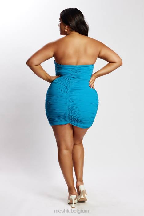 Suzanna mini-jurk met ruches Meshki marineblauw N4JN674 kleding