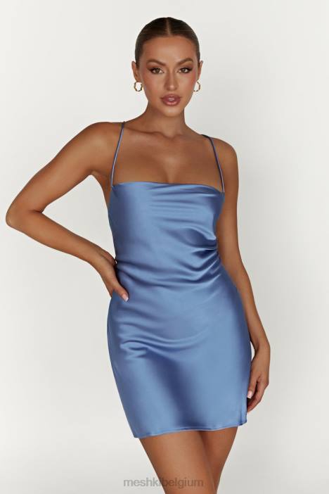 Sydney mini-satijnen jurkje Meshki poeder blauw N4JN352 kleding