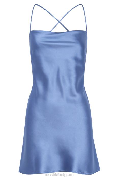 Sydney mini-satijnen jurkje Meshki poeder blauw N4JN352 kleding