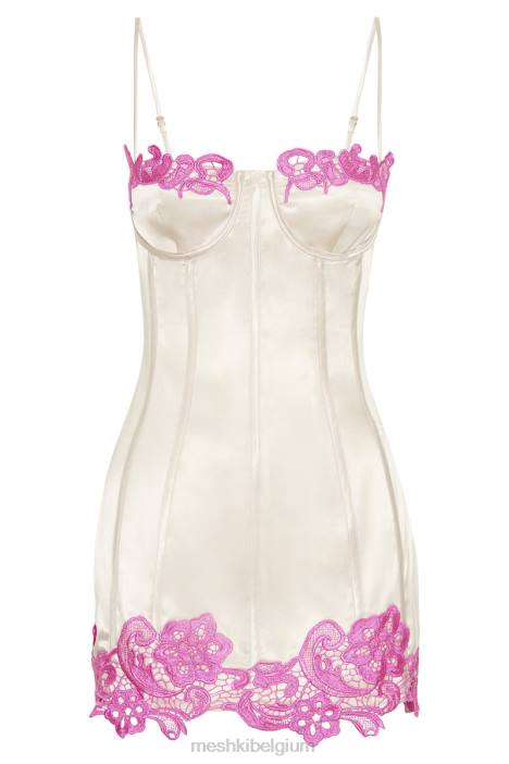 Tatiana korset mini-jurk met kant Meshki naakt N4JN586 kleding