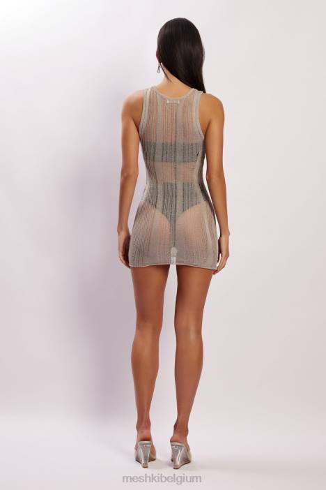 Valencia mini gebreide jurk Meshki grijs N4JN540 kleding