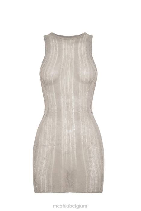 Valencia mini gebreide jurk Meshki grijs N4JN540 kleding