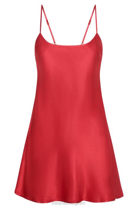 Valentina satijnen mini-jurk Meshki rood N4JN348 kleding