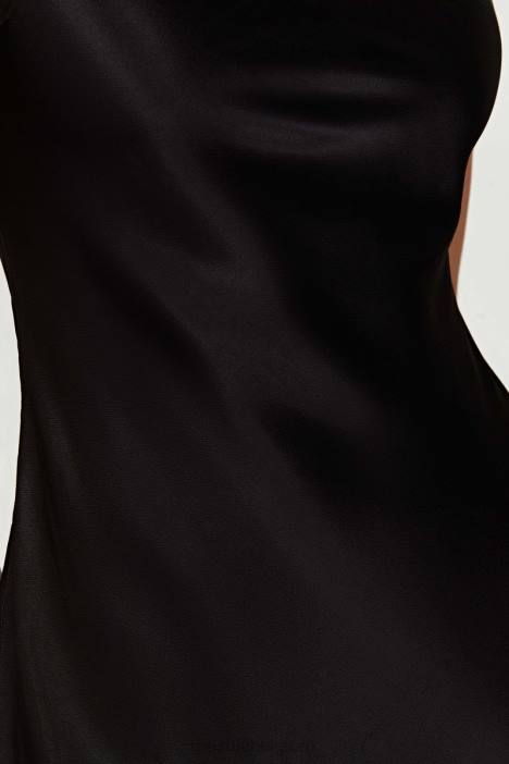 Valentina satijnen mini-jurk Meshki zwart N4JN423 kleding