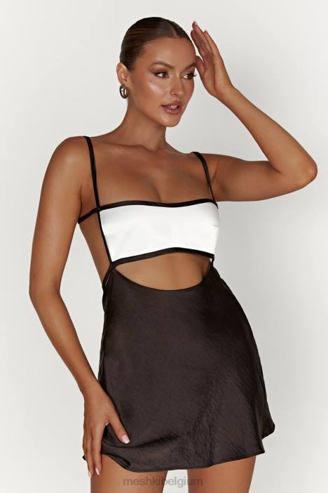 Veda tweekleurige mini-jurk Meshki zwart N4JN263 kleding