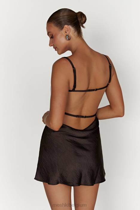 Veda tweekleurige mini-jurk Meshki zwart N4JN263 kleding