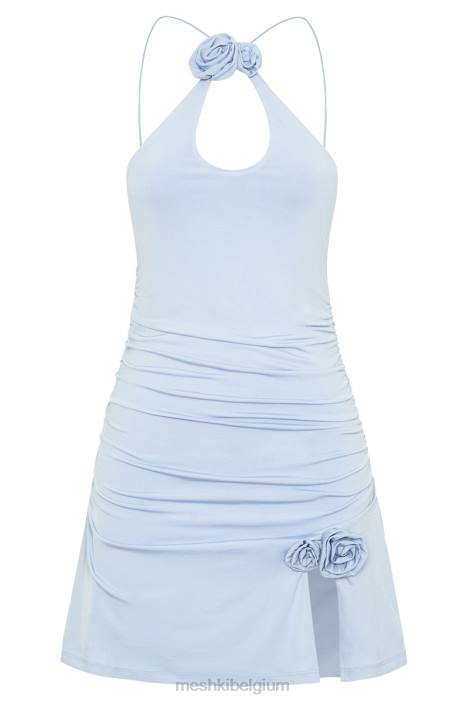 adeline rose halter mini-jurkje Meshki poeder blauw N4JN197 kleding