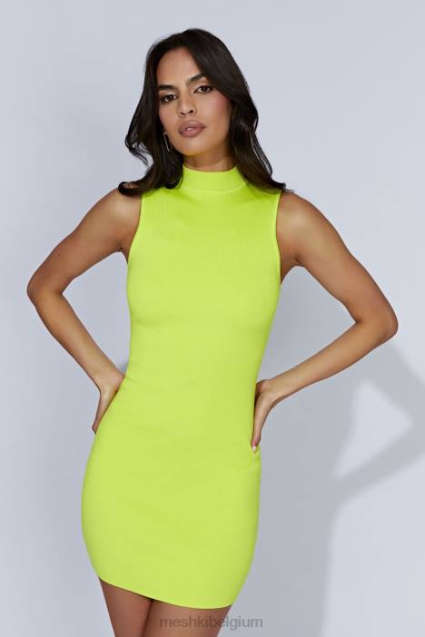 delia mouwloze gebreide mini-jurk Meshki fris groen N4JN593 kleding