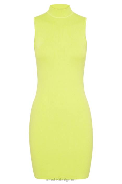 delia mouwloze gebreide mini-jurk Meshki fris groen N4JN593 kleding