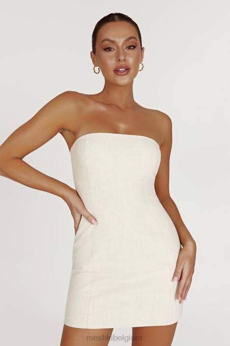 maci linnen mini-jurk Meshki natuurlijk N4JN381 kleding