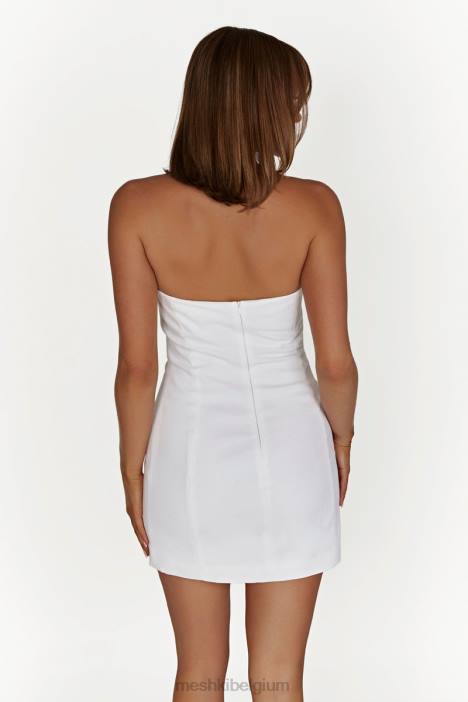 maci linnen mini-jurk Meshki wit N4JN619 kleding