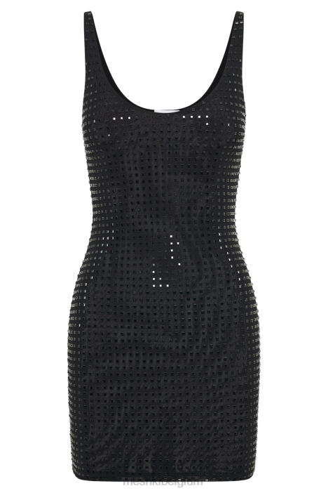 presley mini-jurk met vierkante diamanten Meshki zwart N4JN98 kleding
