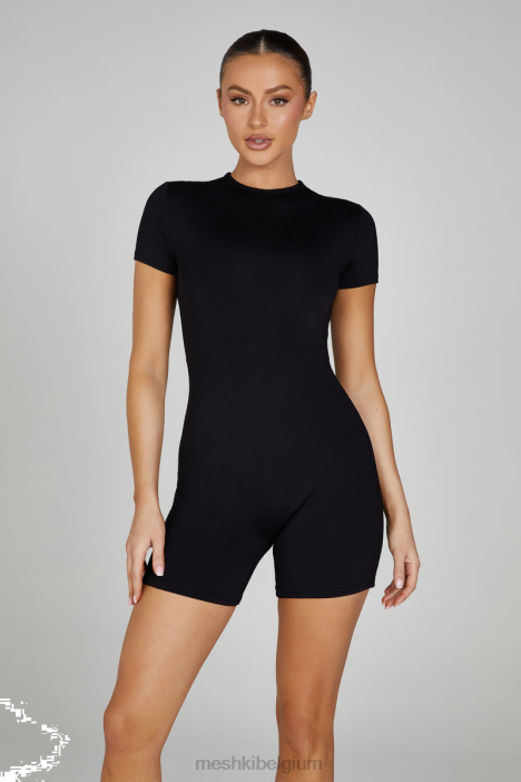 Francesca playsuit van gerecycled nylon Meshki zwart N4JN1254 kleding