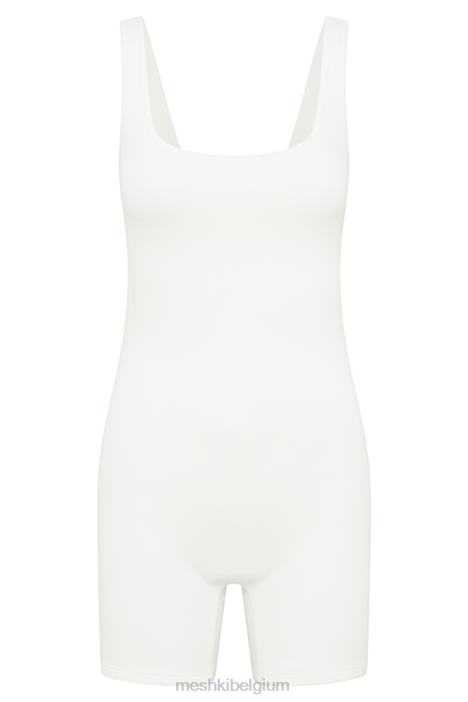 cecily playsuit van gerecycled nylon Meshki wit N4JN1287 kleding