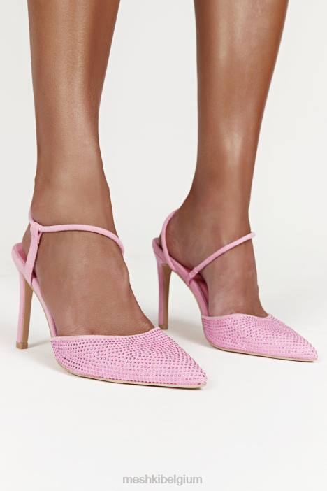 Carter diamanten hakken met gesloten neus Meshki roze blos N4JN1674 schoenen