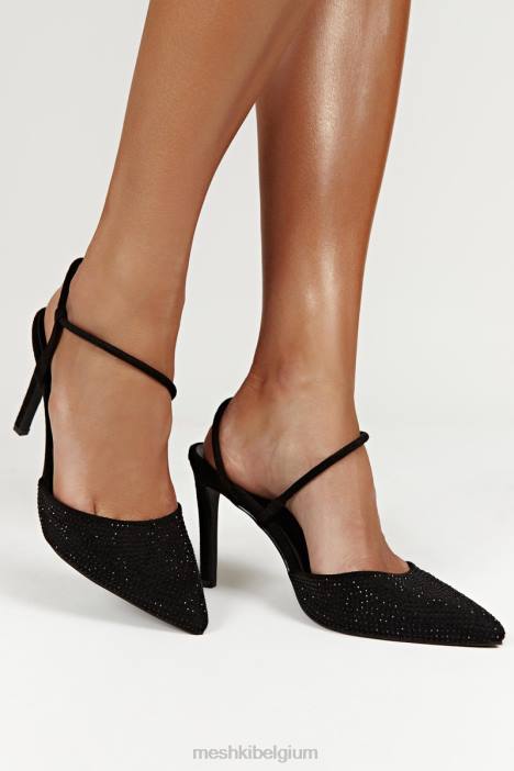 Carter diamanten hakken met gesloten neus Meshki zwart N4JN1676 schoenen