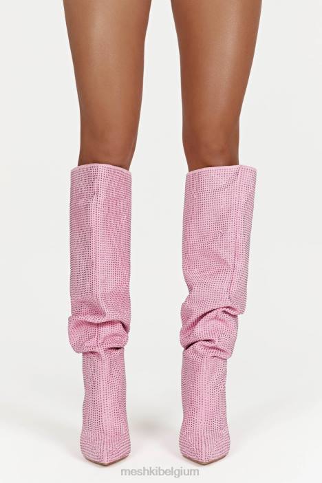 Jenner laars met hoge hak en diamanten Meshki roze blos N4JN1677 schoenen