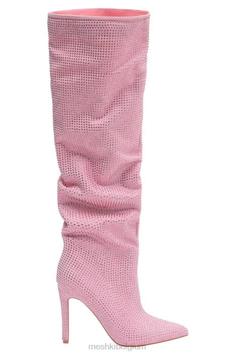 Jenner laars met hoge hak en diamanten Meshki roze blos N4JN1677 schoenen