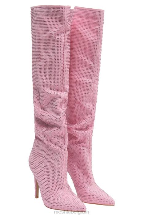 Jenner laars met hoge hak en diamanten Meshki roze blos N4JN1677 schoenen